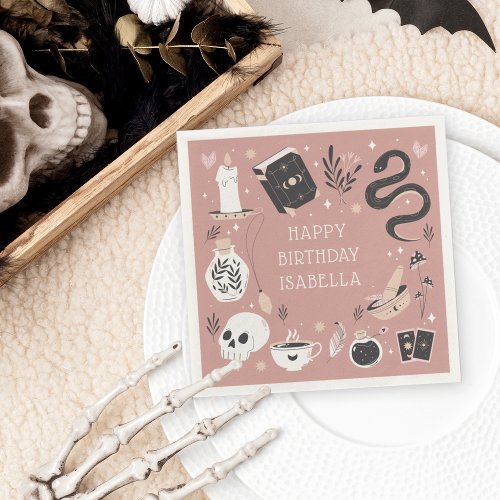 Mystical Crystal Fortune Teller Birthday Party Napkins