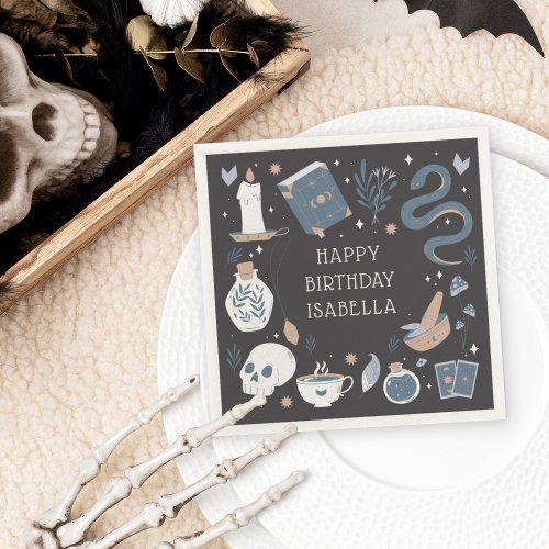 Mystical Crystal Fortune Teller Birthday Party Napkins