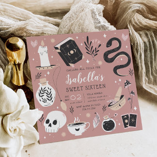 Mystical Crystal Fortune Teller Sweet Sixteen Invitation