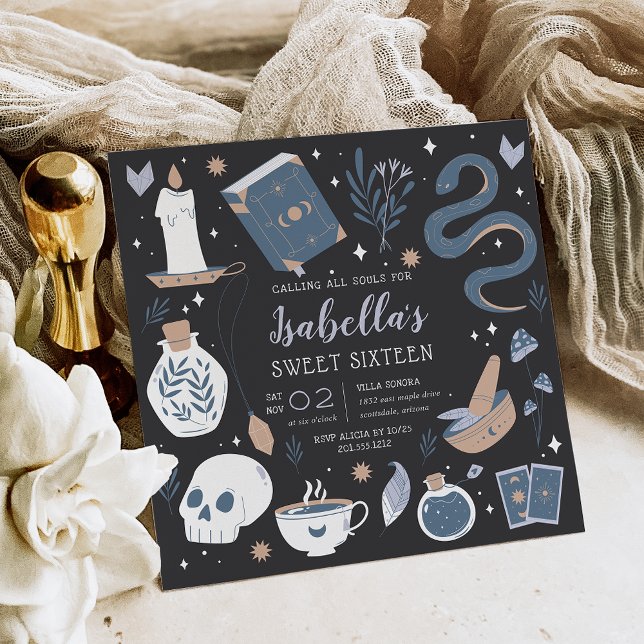 Mystical Crystal Fortune Teller Sweet Sixteen Invitation (Creator Uploaded)