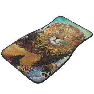 Mystical Crystal Lion Painting "New Worlds" Car Floor Mat