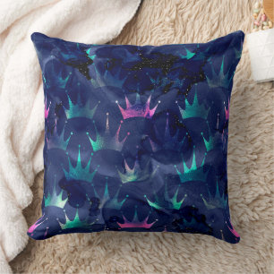 Mystical Dark Mermaid Scales & Ocean Trident illow Throw Pillow