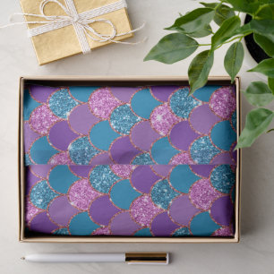 Mystical Dark Mermaid Scales & Ocean Trident illow Tissue Paper