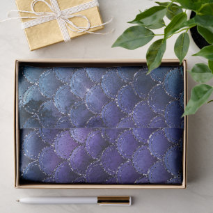 Mystical Dark Mermaid Scales & Ocean Trident illow Tissue Paper