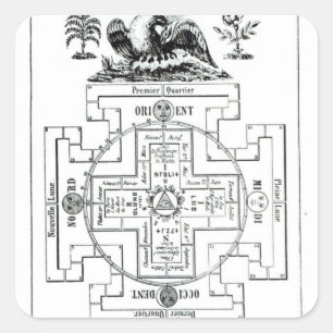 Mystical diagram of Solomon's Square Sticker