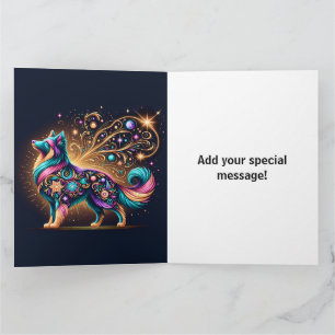Mystical Dog/wolf Add your special message Card