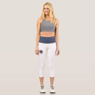Mystical Double Head Dragon - Round Minimal Design Capri Leggings