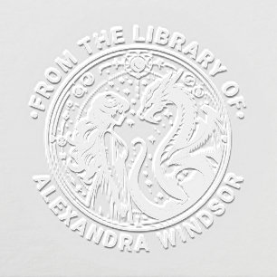 Mystical Dragon and Princess Library Book Name Embosser