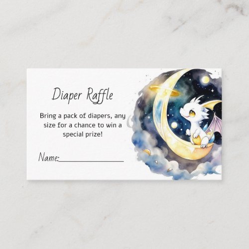 Mystical Dragon Baby Shower Diaper Raffle Enclosure Card