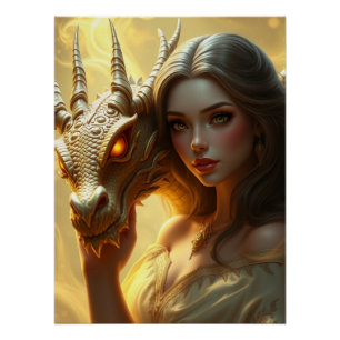 Mystical Dragon Fantasy Art Poster