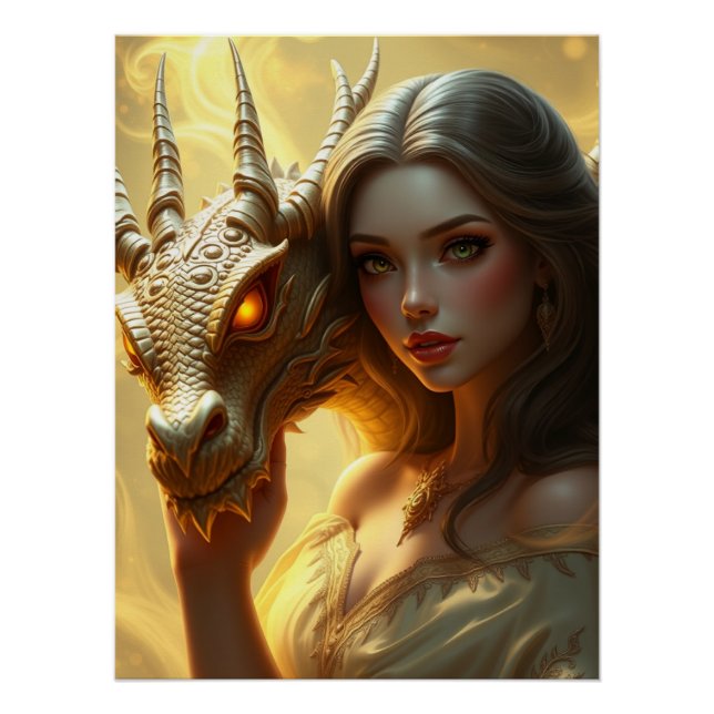 Mystical Dragon Fantasy Art  Poster (Front)