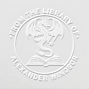 Mystical Dragon on Book #8 Library Book Name Embosser