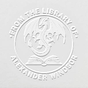 Mystical Dragon on Book #9 Library Book Name Embosser