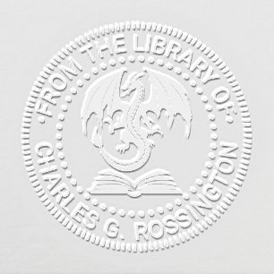 Mystical Dragon on Book #9N Library Book Name Embosser