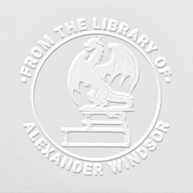 Mystical Dragon on Books #10 Library Book Name Embosser (Design)