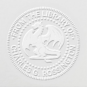 Mystical Dragon Silhouette #10N Library Book Name Embosser