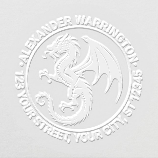 Mystical Dragon Silhouette #6 Name Return Address Embosser (Design)