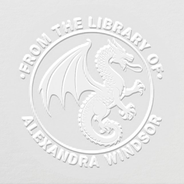 Mystical Dragon Silhouette #7 Library Book Name Embosser (Design)