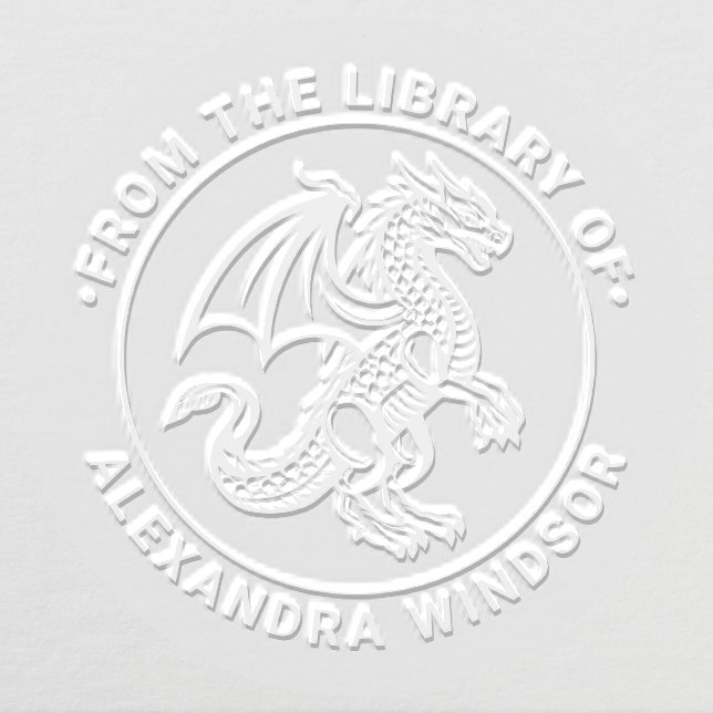 Mystical Dragon Silhouette #8 Library Book Name Embosser (Design)