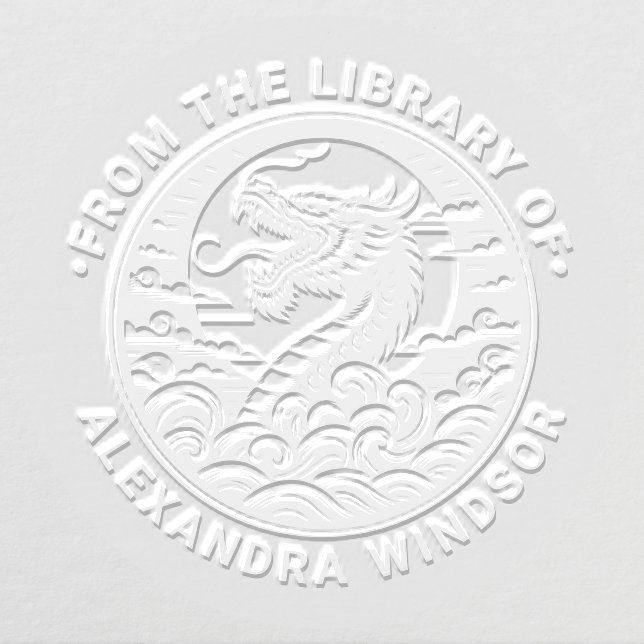 Mystical Dragon Silhouette #9 Library Book Name Embosser (Design)