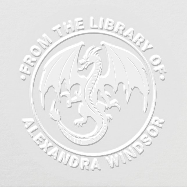 Mystical Dragon Silhouette #9 Library Book Name Embosser (Design)
