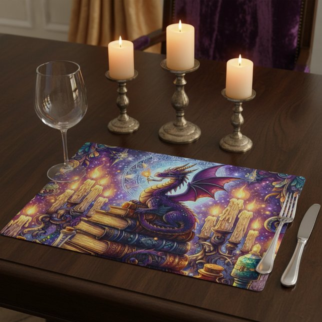 Mystical Dragon Wizard Books Cloth Placemat (Creator Uploaded)