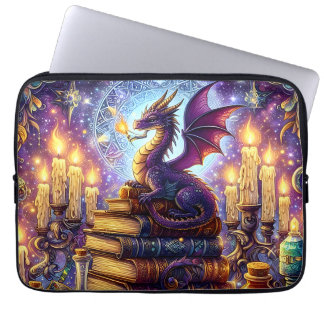 Mystical Dragon Wizard Books Laptop Sleeve