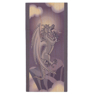 Mystical Dragon Wood USB Flash Drive