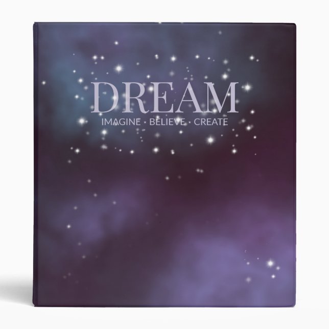 Mystical Dream Dusty Violet 3 Ring Binder (Front)
