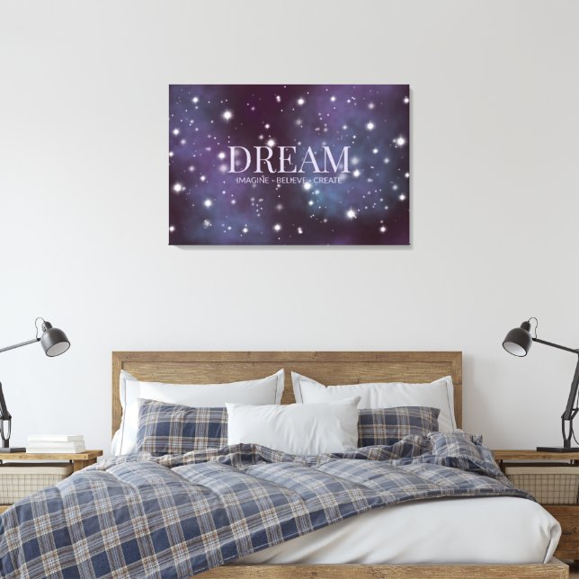 Mystical Dream Dusty Violet Canvas Print (Insitu(Bedroom))