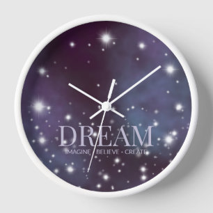Mystical Dream Dusty Violet Clock