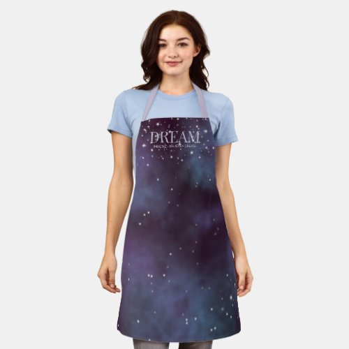 Mystical Dream Dusty Violet Galaxy Apron