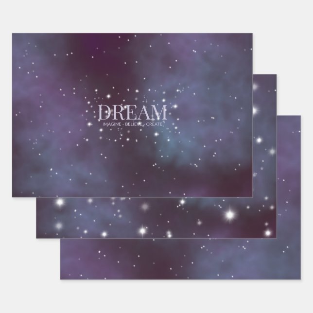 Mystical Dream Dusty Violet Wrapping Paper Sheets (Set)