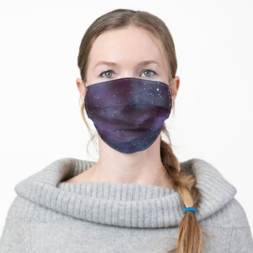 Mystical Dusty Violet Galaxy Adult Cloth Face Mask