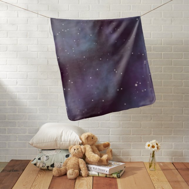 Mystical Dusty Violet Galaxy Baby Blanket (In Situ)