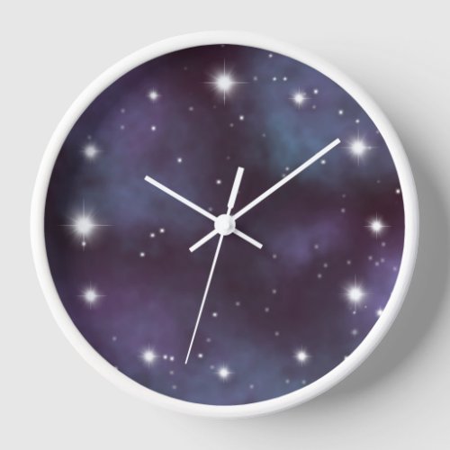 Mystical Dusty Violet Galaxy Clock