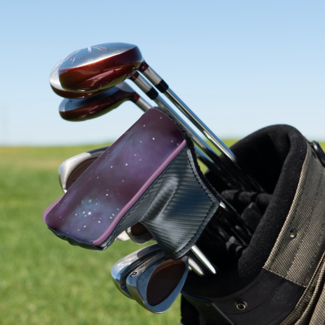 Mystical Dusty Violet Galaxy Golf Head Cover (In Situ)