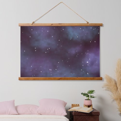 Mystical Dusty Violet Galaxy Hanging Tapestry