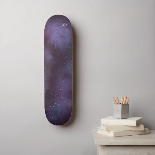 Mystical Dusty Violet Galaxy Skateboard