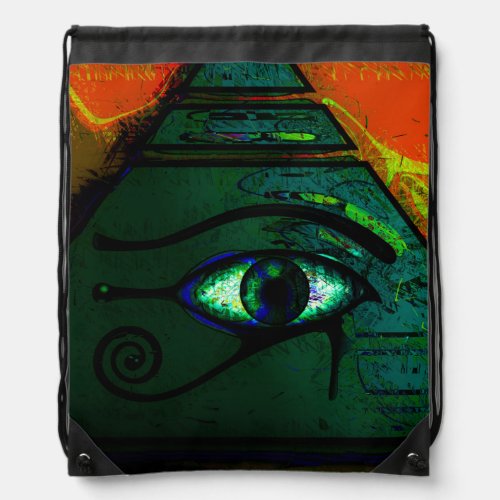 Mystical Egyptian Eye of Horus Drawstring Bag