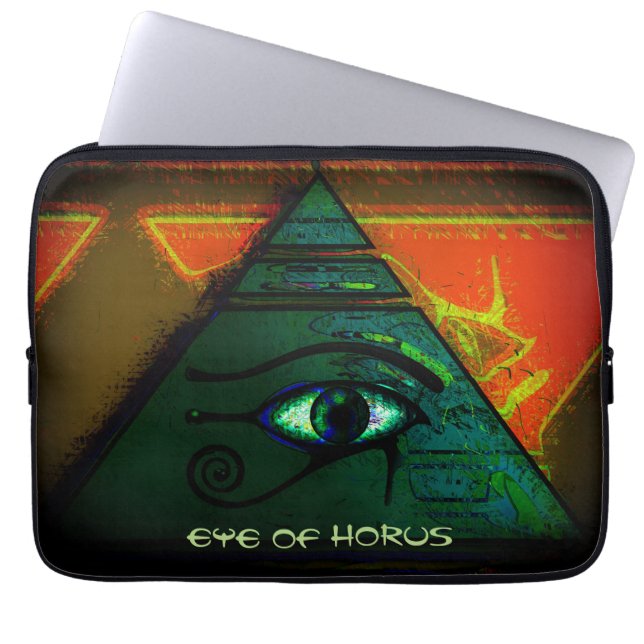 Mystical Egyptian Eye of Horus Laptop Sleeve (Front)