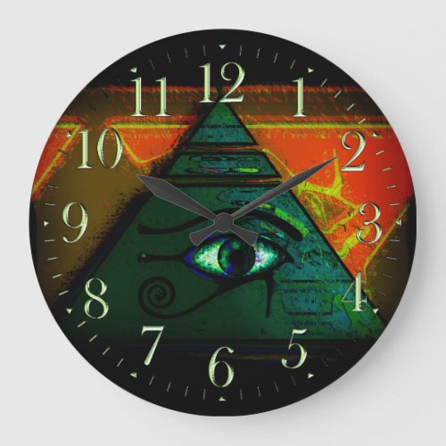 Mystical Egyptian Eye of Horus Large Clock