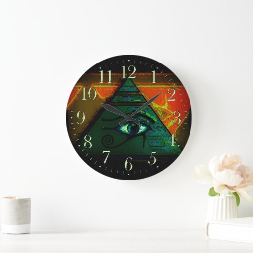 Mystical Egyptian Eye of Horus Large Clock | Zazzle