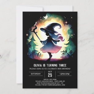 Mystical Elegant Wizard Birthday Invitation