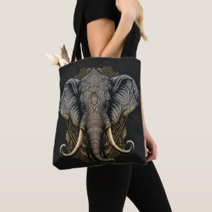 Mystical Elephant Watercolor Tote Bag