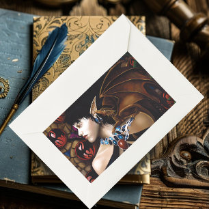 Mystical Elf Dragon Companion Butterfly Fantasy Rectangular Sticker