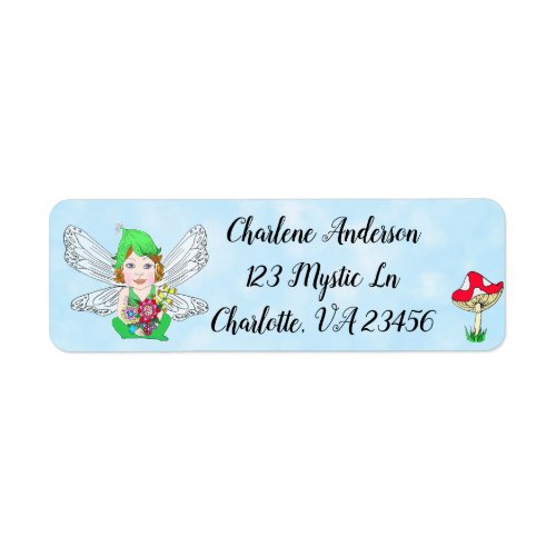 Mystical Elf Fairy Magical Mushroom Label