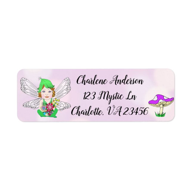 Mystical Elf Fairy Magical Mushroom Label (Front)