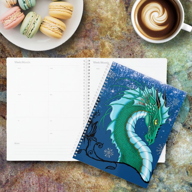 Mystical Emerald Ice Dragon Snowflakes Fantasy Planner (Creator Uploaded)