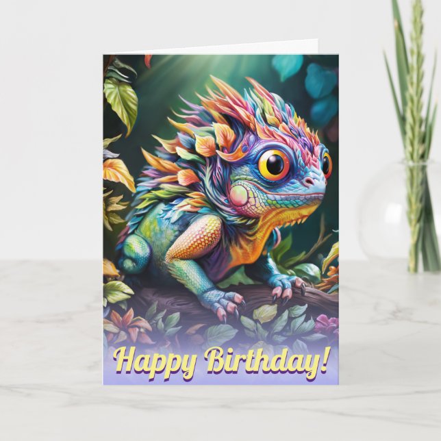 Mystical Enchanted Fantasy iguana Card (Front)